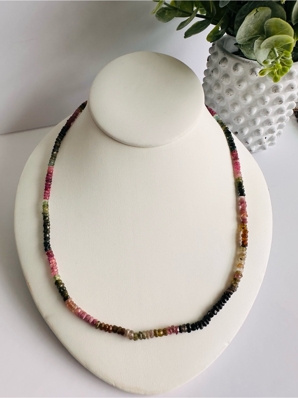 Multicolor Tourmaline Bead Necklace - Women Jewelry